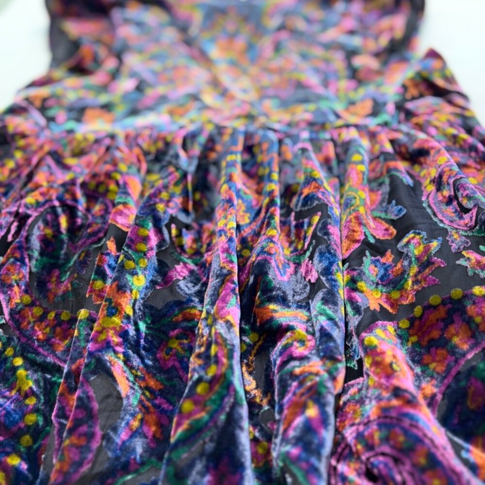 Free People Purple Paisley Velvet Mini Dress - Picture 7 of 15